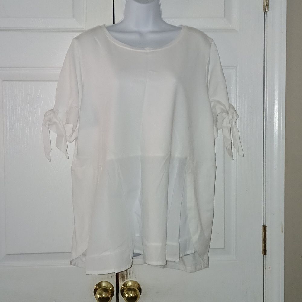 Crown & Ivy white blouse  casual top shirt  Sz 2X NWOT